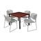 Kee/Zeng Square Cherry Table/4 Gray Chairs, Square, 36", 36" W, 29" H, Cherry TB3636CHBPBK44GY - alternate 1